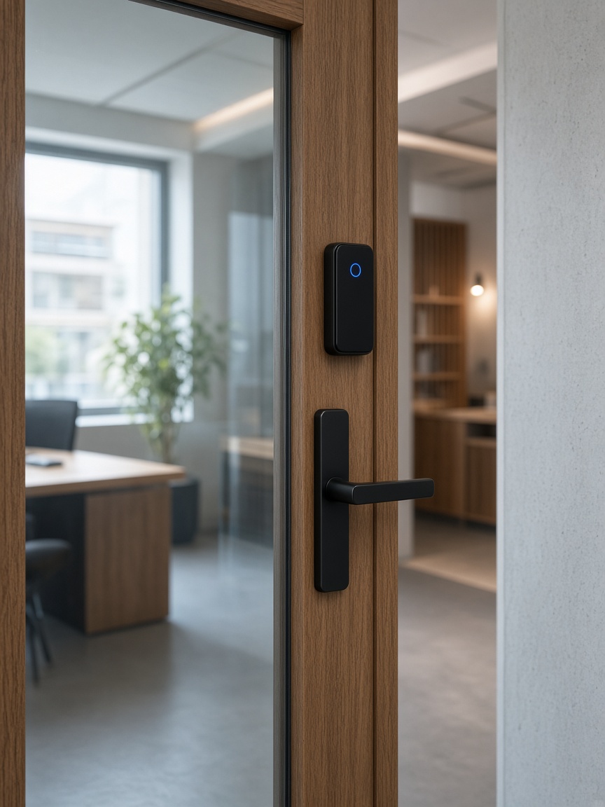 Porte de bureau avec contrôle d’accès intelligent